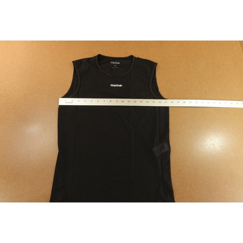 GripGrab Mens Medium Black Mesh Crew Neck Sleeveless Base Layer Tank Top NWOT - Picture 5 of 9